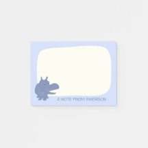 Cute Blue Hippo Hippopotamus Personalized