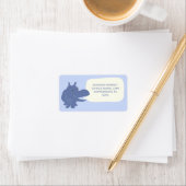 Cute Blue Hippo Hippopotamus Return Address Etiket (Insitu)