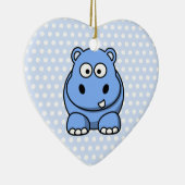 Cute Blue Hippo Keramisch Ornament (Rechts)