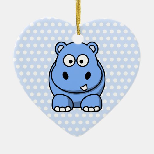 Cute Blue Hippo Keramisch Ornament (Voorkant)