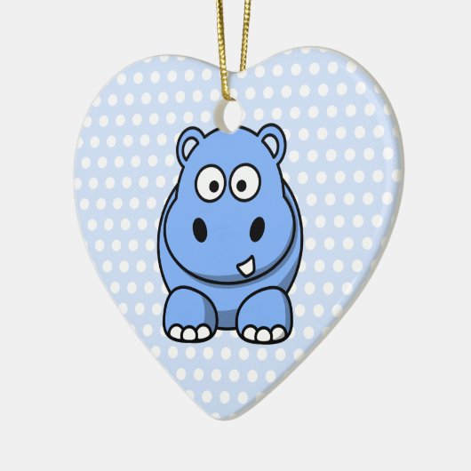 Cute Blue Hippo Keramisch Ornament (Links)