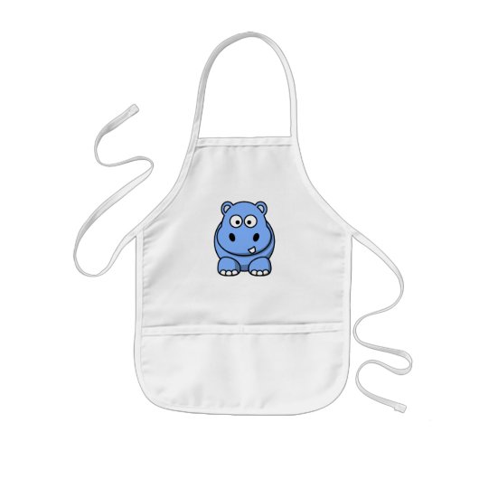 Cute Blue Hippo Kinder Schort (Voorkant)