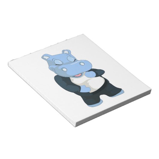 CUTE BLUE HIPPO NOTITIEBLOK (Schuin)