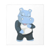 CUTE BLUE HIPPO NOTITIEBLOK (Voorkant)