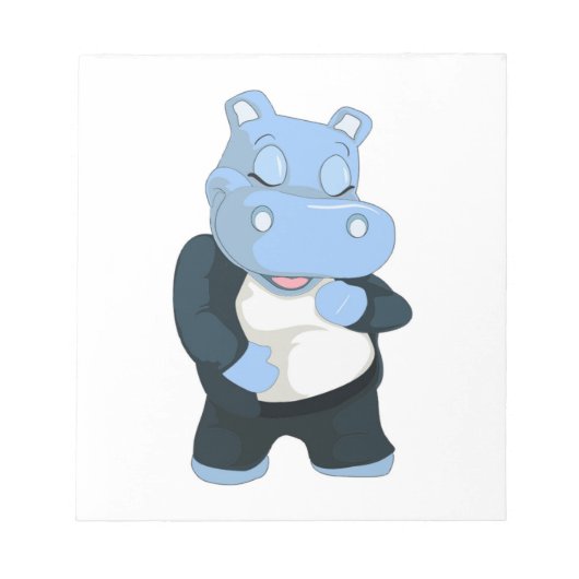 CUTE BLUE HIPPO NOTITIEBLOK (Voorkant)