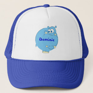 Cute Blue Hippo Personalized Boys Name Pet