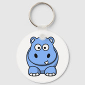 Cute Blue Hippo Sleutelhanger (Voorkant)