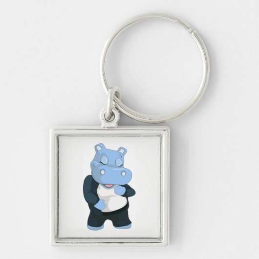 CUTE BLUE HIPPO SLEUTELHANGER (Voorkant)