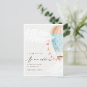 Cute Blue Hot Air ballon Clouds Star I heeft zich Briefkaart (Staand voorkant)