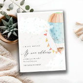 Cute Blue Hot Air ballon Clouds Star I heeft zich  Briefkaart