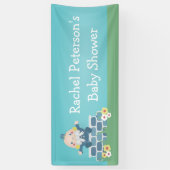 Cute Blue Humpty Dumpty Baby shower Party Spandoek (Verticaal)