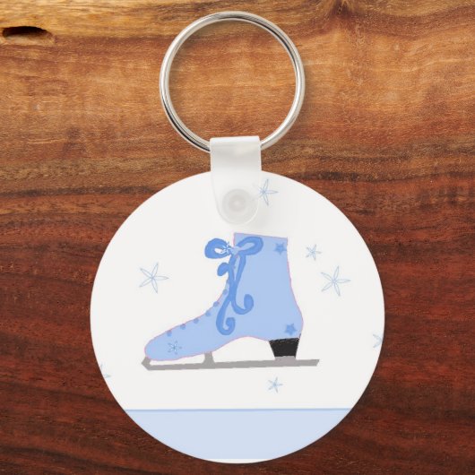 Cute Blue Ice Schaats Sleutelhanger (Voorkant)