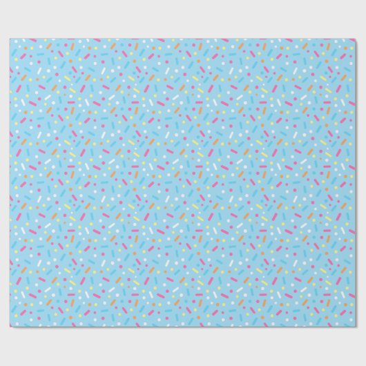Cute Blue Icing met Sprinkles Donut Cadeaupapier (Vlak)