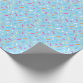 Cute Blue Icing met Sprinkles Donut Cadeaupapier (Hoek)