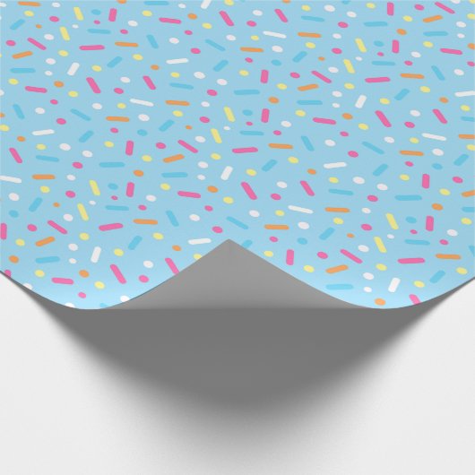 Cute Blue Icing met Sprinkles Donut Cadeaupapier (Hoek)
