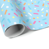 Cute Blue Icing met Sprinkles Donut Cadeaupapier (Rol Hoek)