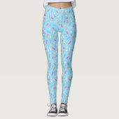Cute Blue Icing met Sprinkles Donut Leggings (Voorkant)