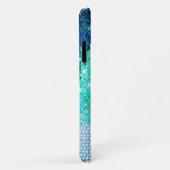 Cute blue iridescent unicorn faux glitter monogram Case-Mate iPhone case (Achterkant/rechts)