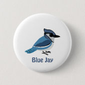 Cute Blue Jay Ronde Button 5,7 Cm (Voorkant)