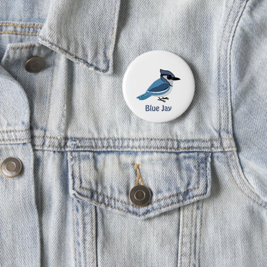 Cute Blue Jay Ronde Button 5,7 Cm (In situ)