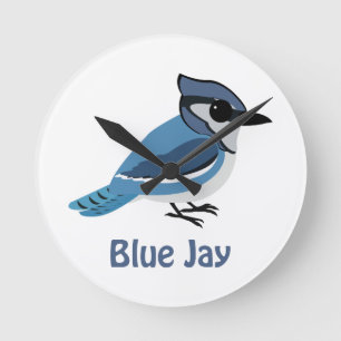 Cute Blue Jay Ronde Klok