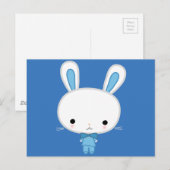 Cute Blue Kawaii Bunny Briefkaart (Voorkant / Achterkant)