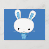 Cute Blue Kawaii Bunny Briefkaart (Voorkant)