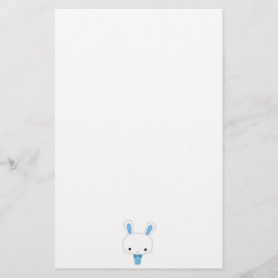 Cute Blue Kawaii Bunny Briefpapier