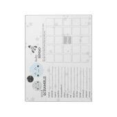 Cute Blue Kawaii Planet & Moons Baby shower Games Notitieblok (Linkerzijde)