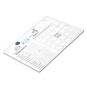 Cute Blue Kawaii Planet & Moons Baby shower Games Notitieblok (Schuin)