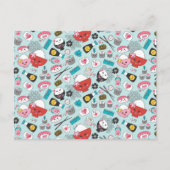 Cute Blue Kawaii Sushi Briefkaart (Voorkant)