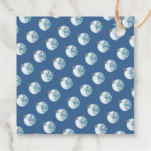Cute Blue Kerstmis, Merry Kerstry Bedankjes Labels (Achterkant)