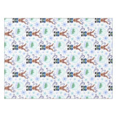 Cute Blue Kids Christmas Reindeer Tafelkleed (Voorkant (Horizontaal))