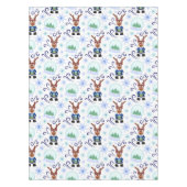 Cute Blue Kids Christmas Reindeer Tafelkleed (Voorkant)