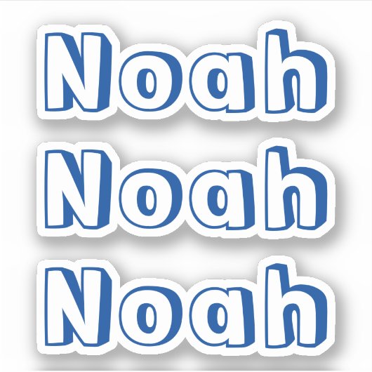 Cute Blue Kinder Name Sticker (Voorkant)