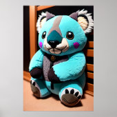 Cute blue koala plush speelgoed | AI Art. Poster (Voorkant)