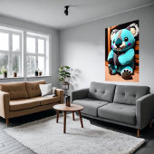 Cute blue koala plush speelgoed | AI Art. Poster