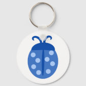 Cute Blue Ladybug Button Sleutelhanger (Voorkant)