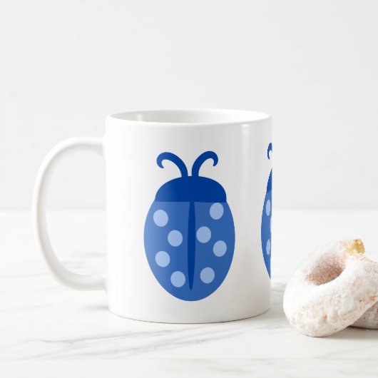 Cute Blue Ladybug Mok (Met donut)