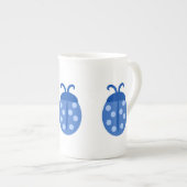 Cute Blue Ladybug Porselein Kop (Voorkant rechts)