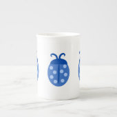 Cute Blue Ladybug Porselein Kop (Voorkant)
