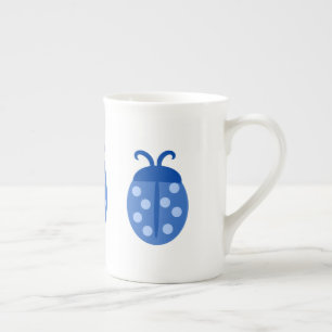 Cute Blue Ladybug Porselein Kop