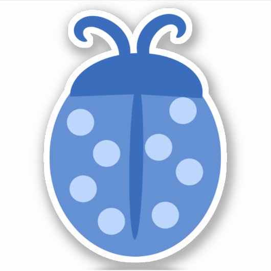 Cute Blue Ladybug Sticker (Voorkant)