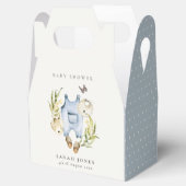 Cute Blue Leafy Foliage Boy Clothes Baby shower Bedankdoosjes (Geopend)