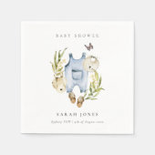 Cute Blue Leafy Foliage Boy Clothes Baby shower Servet (Voorkant)