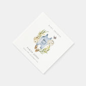 Cute Blue Leafy Foliage Boy Clothes Baby shower Servet (Hoek)