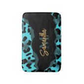 Cute Blue Leopard Print Badmat (Voorkant Verticaal)