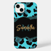 Cute Blue Leopard Print iPhone Hoesje (Achterkant)