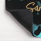 Cute Blue Leopard Print Muismat (Hoek)