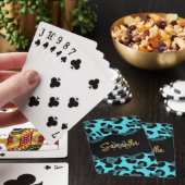 Cute Blue Leopard Print Pokerkaarten (Insitu)